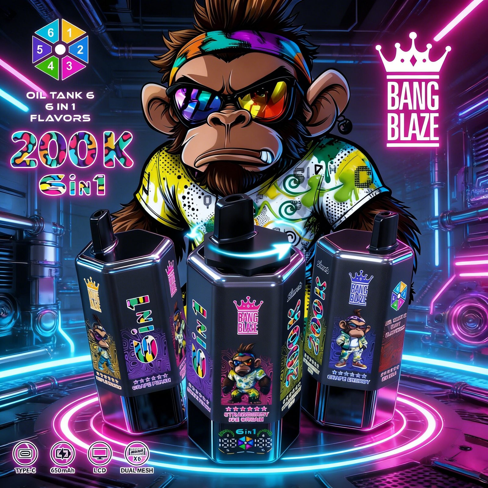 Bang Blaze 200K 6in1 jednorazové vape