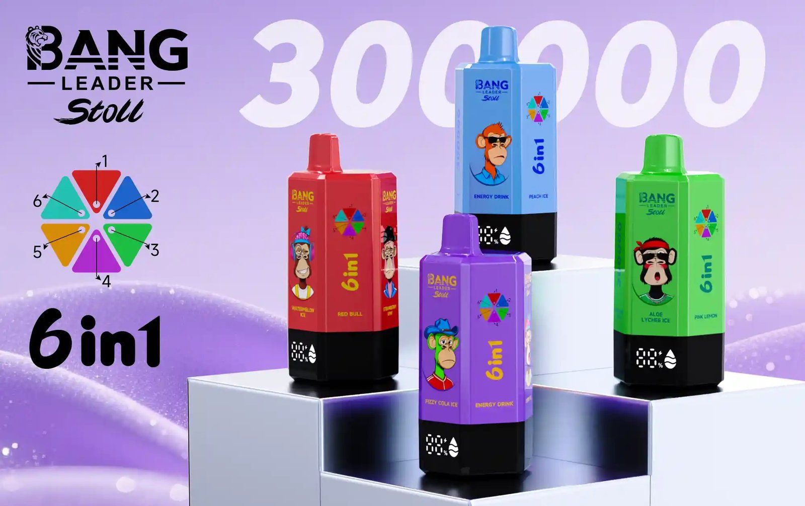 Bang Leader Stoll 300K 6in1 jednorazové vape – produktový pohľad 02