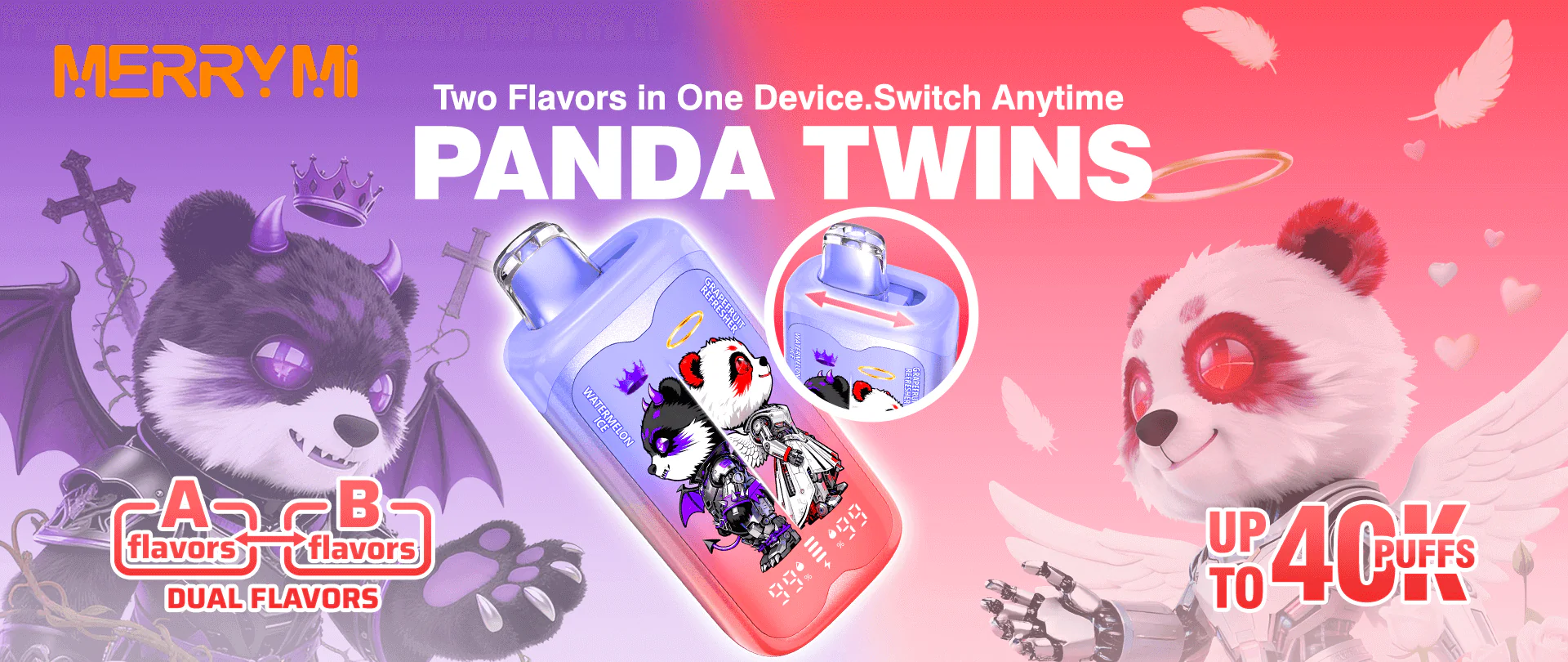 Merry Mi Panda Twins 40K jednorazové vape